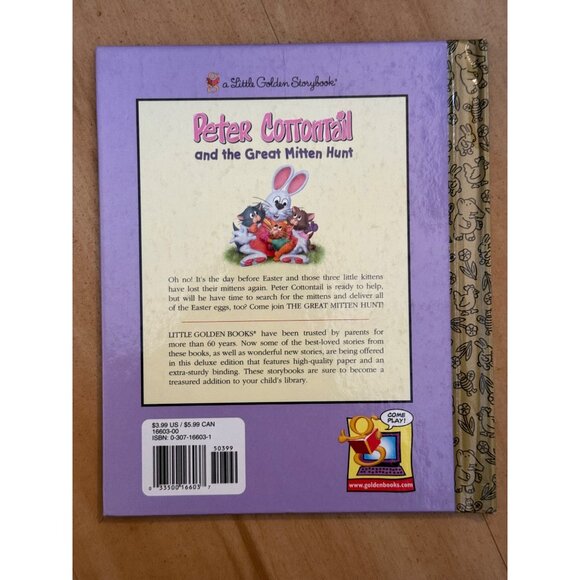 Peter Cottontail And The Great Mitten Hunt Little Golden Book Easter Gift - Picture 2 of 5